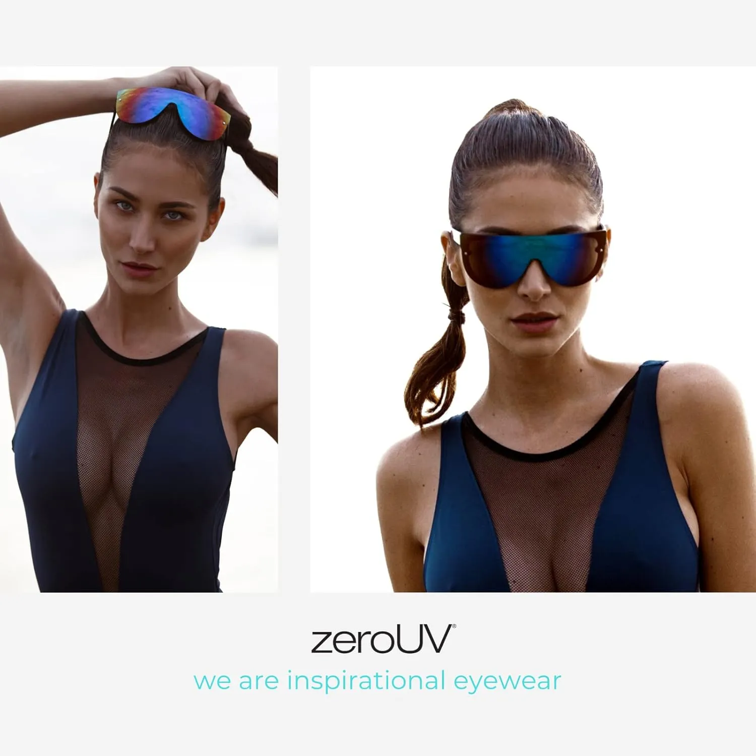 zeroUV 80s Baseball Sunglasses, Mirrored Men Sports Glasses, Women Goggles for Cycling, Wraparound Visor Shield