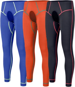 ZONBAILON Compression Pants Mens Tights Open Front Leggings Sports Base Layer Men Cold Weather Athletic Thermal